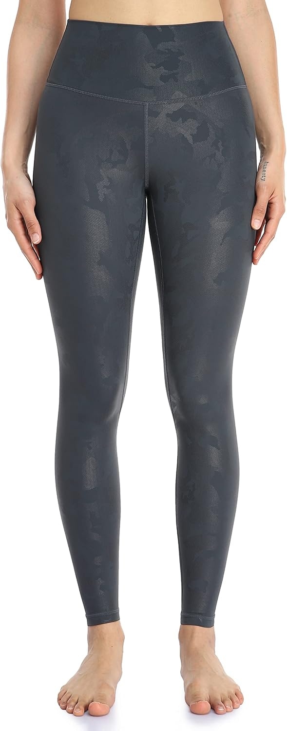 image:imageColorfulkoala Womens High Waisted Matte Faux Leather Leggings Full Length Yoga PantsBlack Camo