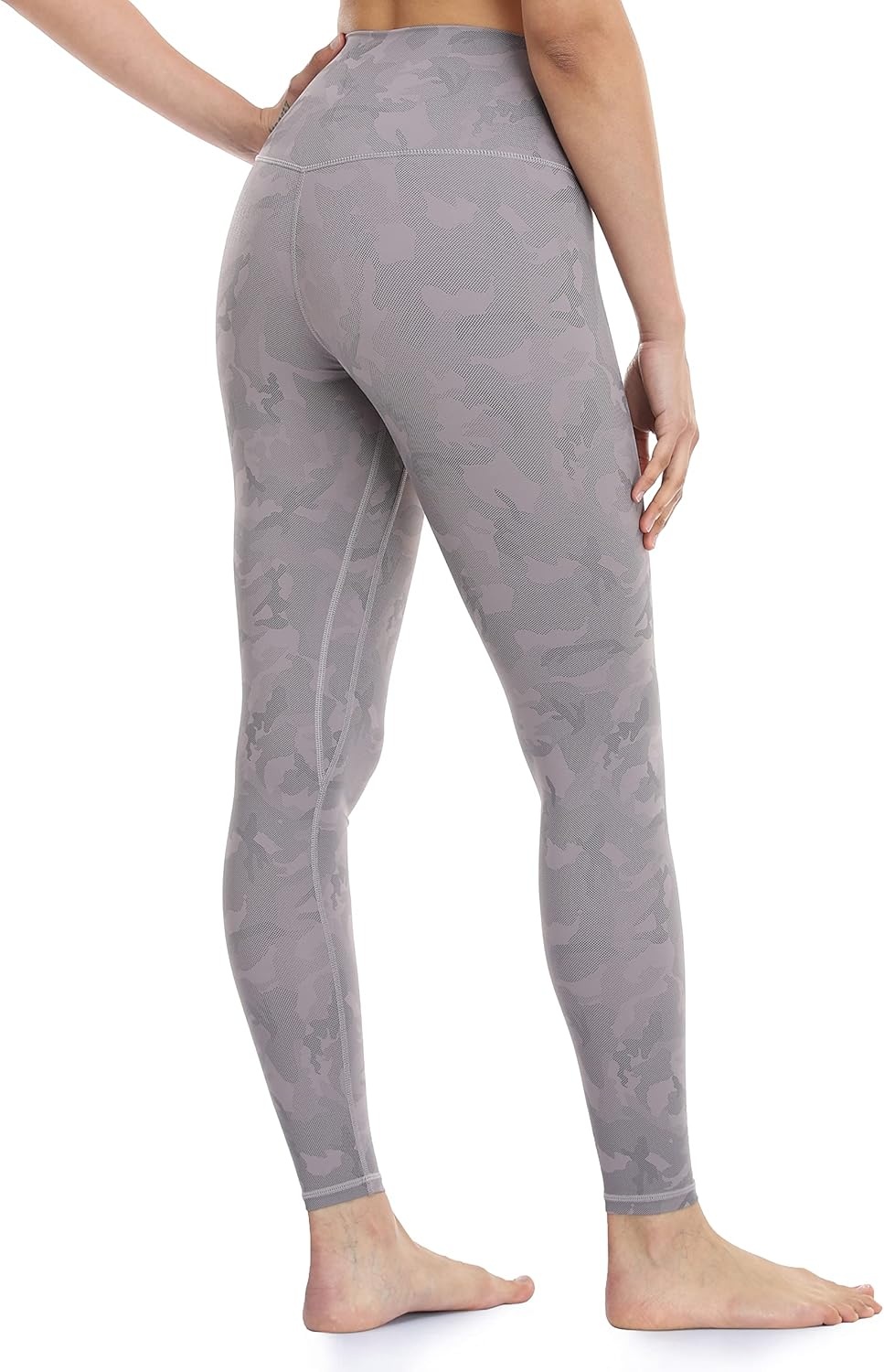 image:imageColorfulkoala Womens High Waisted Matte Faux Leather Leggings Full Length Yoga PantsCamo Grey