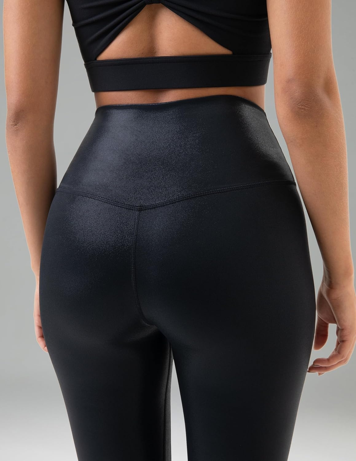 image:imageColorfulkoala Womens High Waisted Matte Faux Leather Leggings Full Length Yoga PantsGlossy Black
