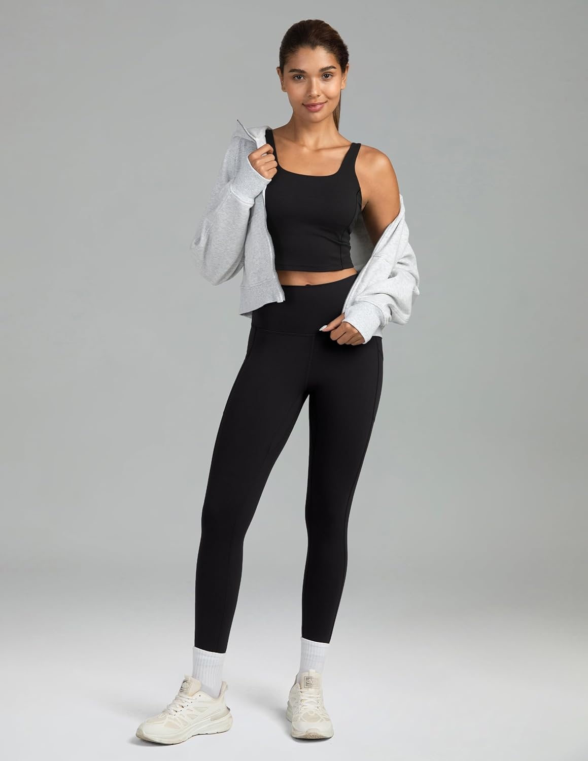 image:imageColorfulkoala Womens High Waisted Yoga Pants 78 Length Leggings with PocketsBlack