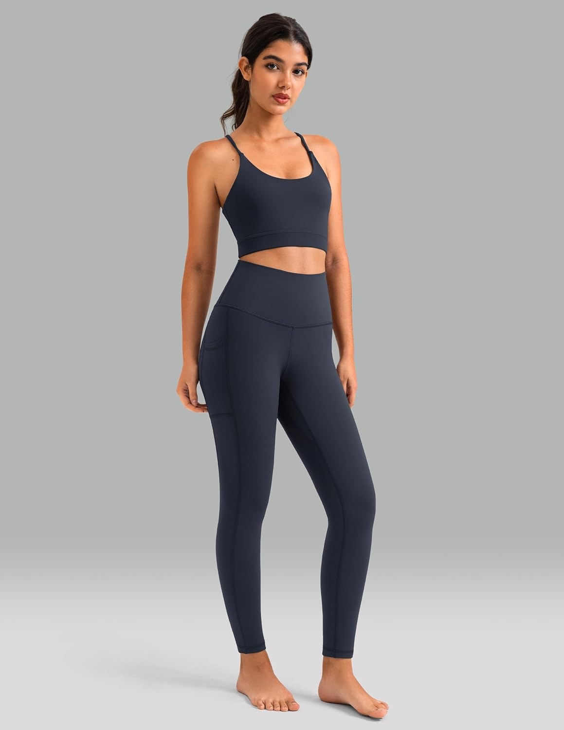image:imageColorfulkoala Womens High Waisted Yoga Pants 78 Length Leggings with PocketsBlue Ink