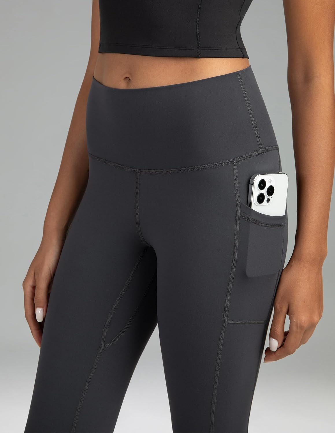 image:imageColorfulkoala Womens High Waisted Yoga Pants 78 Length Leggings with PocketsCharcoal Grey