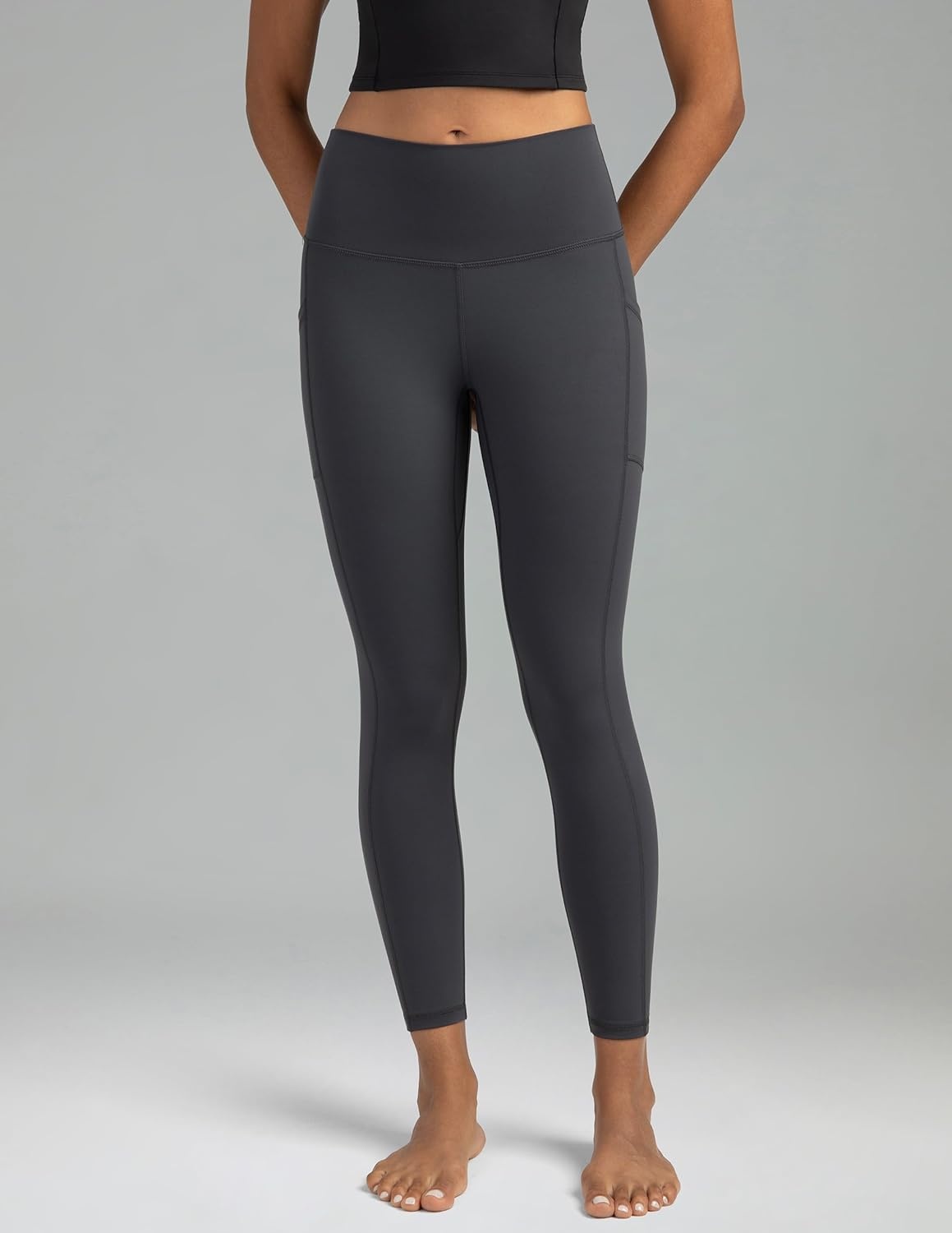 image:imageColorfulkoala Womens High Waisted Yoga Pants 78 Length Leggings with PocketsCharcoal Grey
