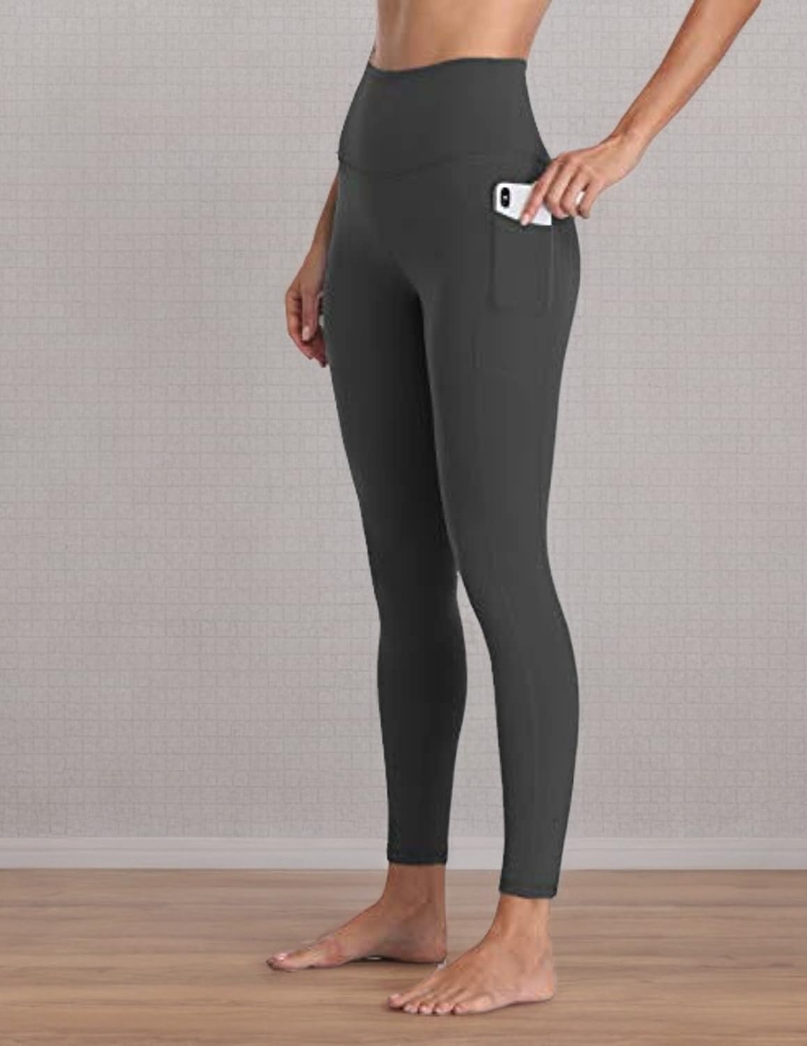 image:imageColorfulkoala Womens High Waisted Yoga Pants 78 Length Leggings with PocketsCharcoal Grey