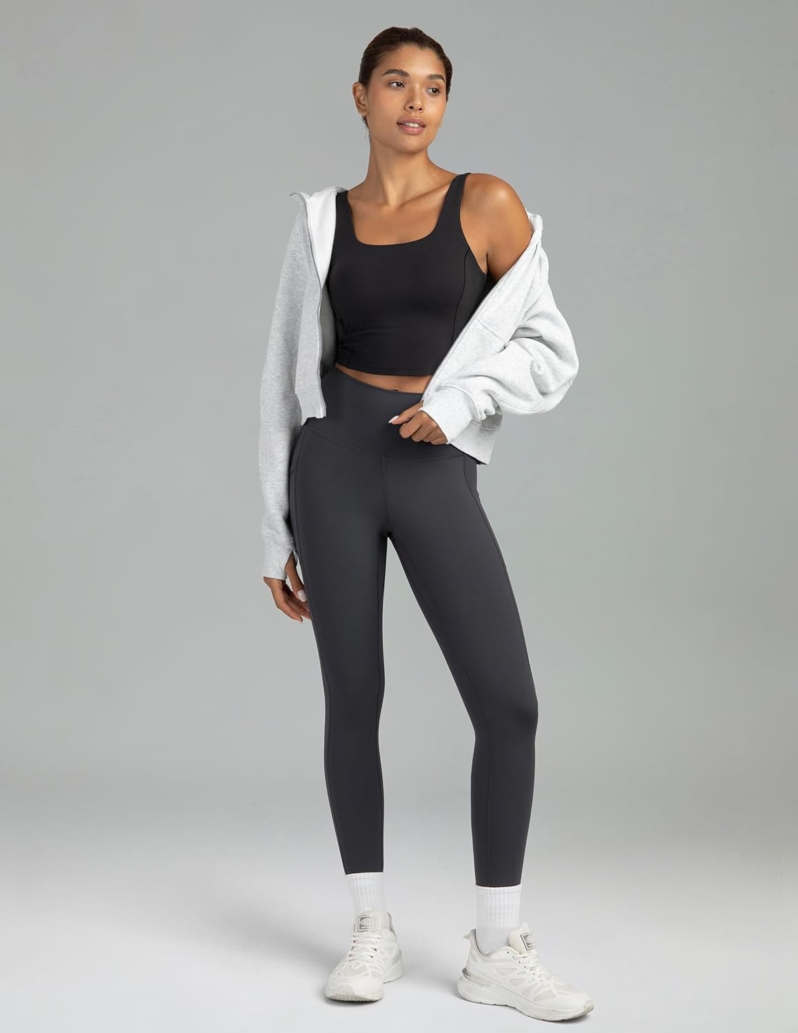 image:imageColorfulkoala Womens High Waisted Yoga Pants 78 Length Leggings with PocketsCharcoal Grey