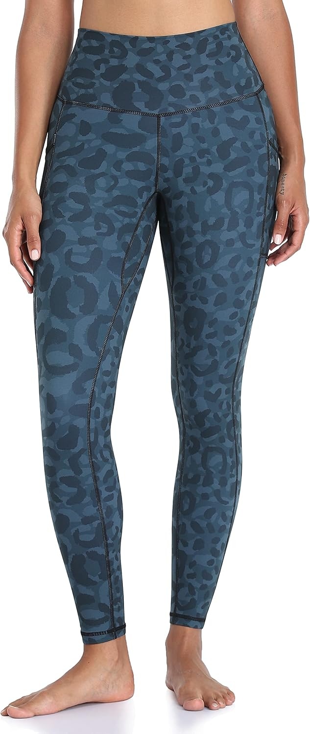 image:imageColorfulkoala Womens High Waisted Yoga Pants 78 Length Leggings with PocketsCyan Leopard