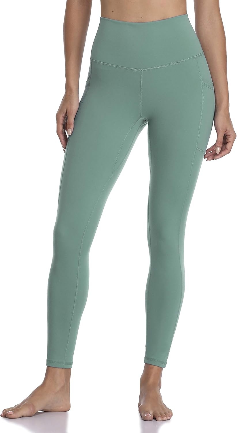 image:imageColorfulkoala Womens High Waisted Yoga Pants 78 Length Leggings with PocketsSmoky Green