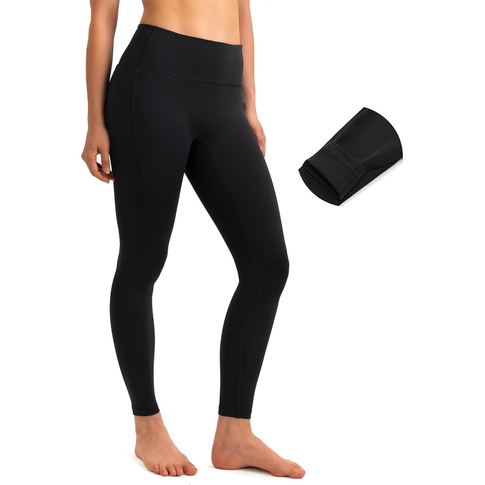 image:imageColorfulkoala Womens Fleece Lined Leggings 265 with Pockets Thermal Casual Workout No Front Seam Yoga Pants Winter WarmBlack