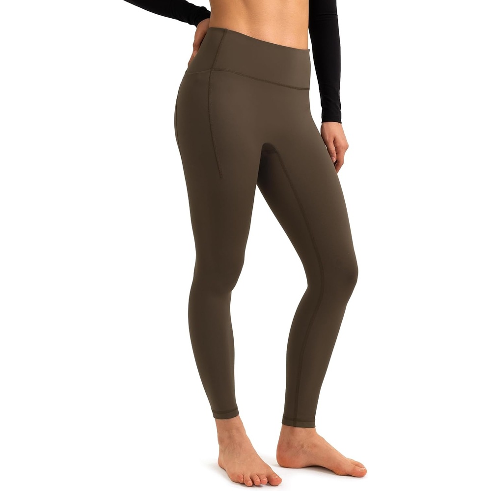 image:imageColorfulkoala Womens Fleece Lined Leggings 265 with Pockets Thermal Casual Workout No Front Seam Yoga Pants Winter WarmCocoa