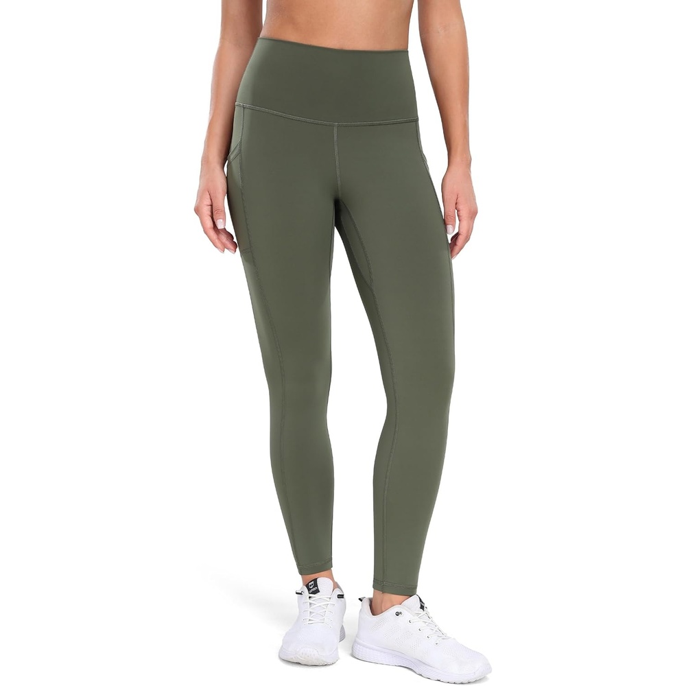 image:imageColorfulkoala Womens High Waisted Yoga Pants 78 Length Leggings with PocketsArmy Green