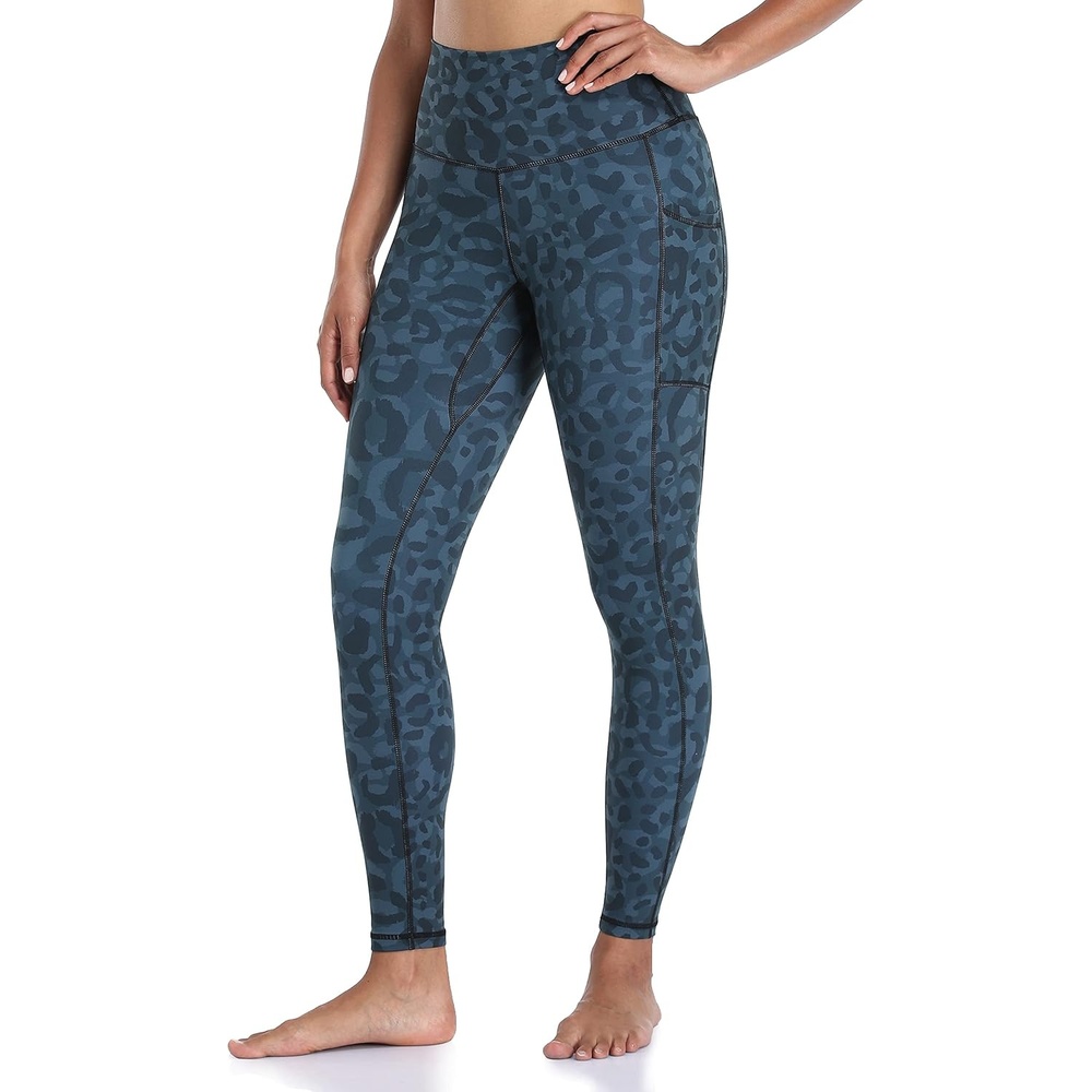 image:imageColorfulkoala Womens High Waisted Yoga Pants 78 Length Leggings with PocketsCyan Leopard