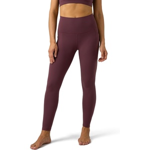 image:imageColorfulkoala Womens Dreamlux High Waisted Workout Leggings 25  28 Inseam Yoga Pants with PocketsPlum Red