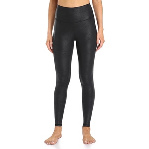image:imageColorfulkoala Womens High Waisted Matte Faux Leather Leggings Full Length Yoga PantsBlack