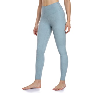 image:imageColorfulkoala Womens High Waisted Matte Faux Leather Leggings Full Length Yoga PantsSmoky Blue