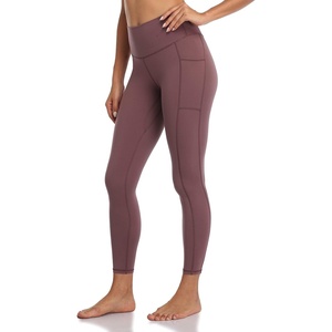 image:imageColorfulkoala Womens High Waisted Yoga Pants 78 Length Leggings with PocketsDusty Red