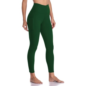 image:imageColorfulkoala Womens High Waisted Yoga Pants 78 Length Leggings with PocketsForest Green