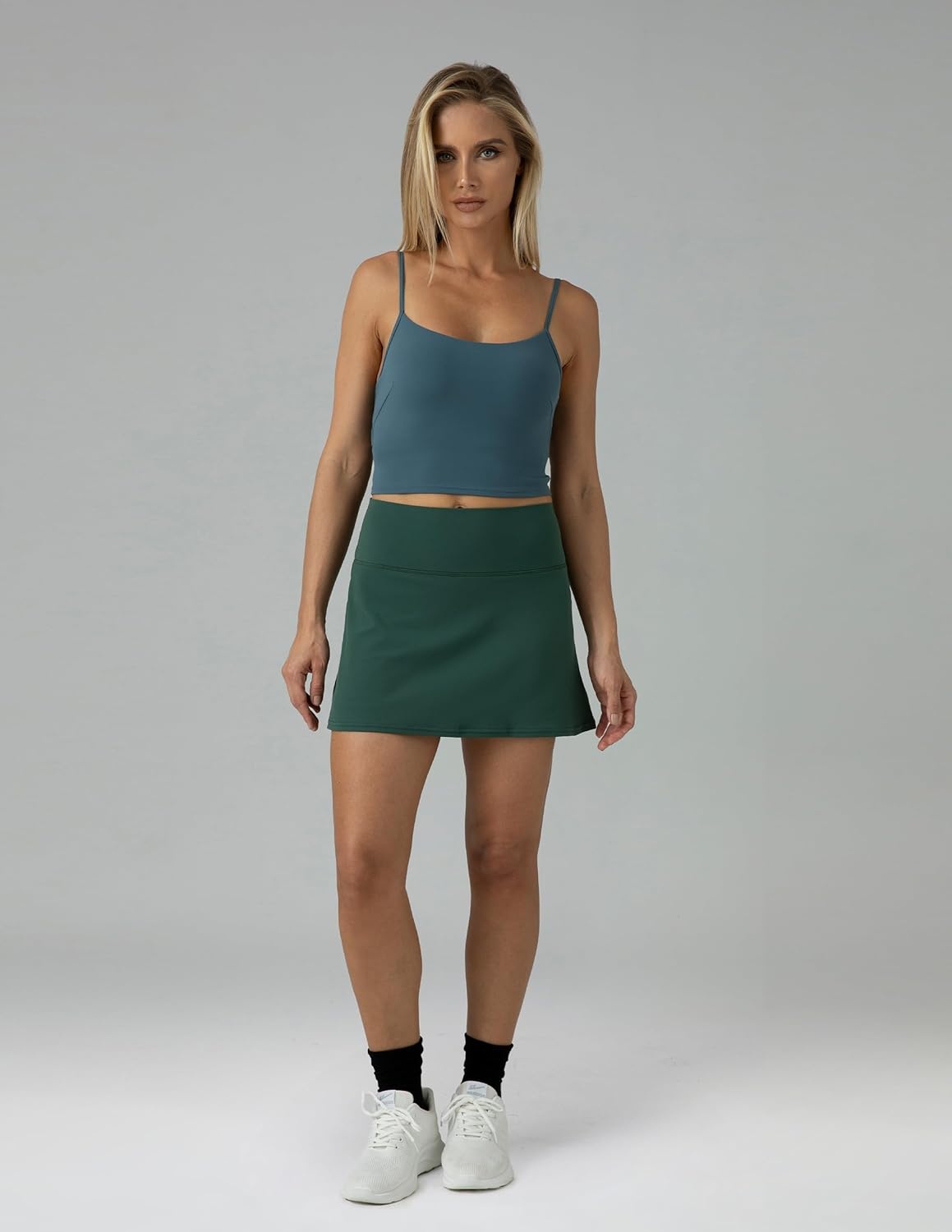 image:imageColorfulkoala Womens Dreamlux Crop Tank Tops with Built in Bra Adjustable Spaghetti Strap Workout Yoga CamisoleDark Jasper