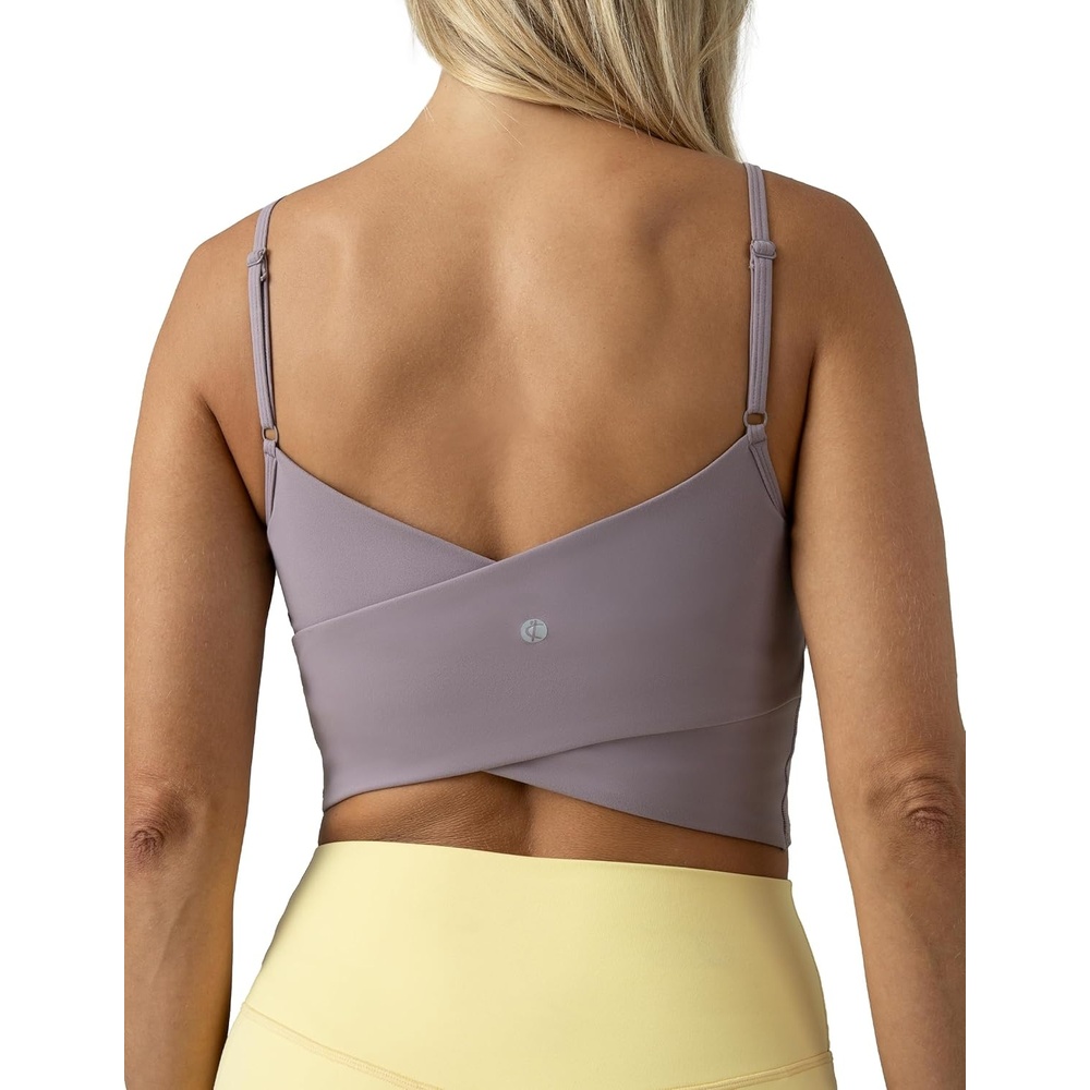 image:imageColorfulkoala Womens Dreamlux Crop Tank Tops with Built in Bra Adjustable Spaghetti Strap Workout Yoga CamisoleNirvana