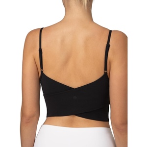 image:imageColorfulkoala Womens Dreamlux Crop Tank Tops with Built in Bra Adjustable Spaghetti Strap Workout Yoga CamisoleBlack
