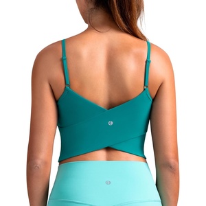 image:imageColorfulkoala Womens Dreamlux Crop Tank Tops with Built in Bra Adjustable Spaghetti Strap Workout Yoga CamisoleNavigate