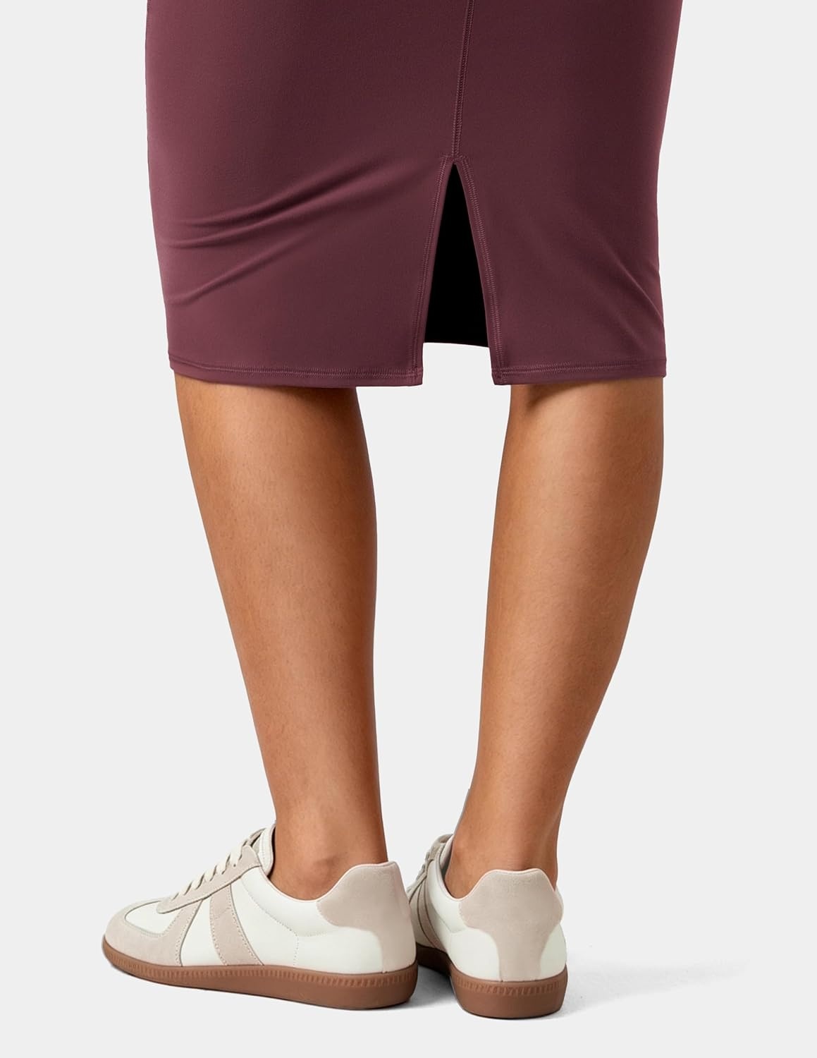 image:imageColorfulkoala Dreamlux Womens Midi Pencil Skirt High Waist Stretch Below Knee Bodycon for Office Work amp Business CasualPlum Red