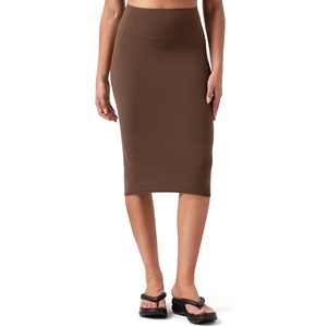 image:imageColorfulkoala Dreamlux Womens Midi Pencil Skirt  High Waist Stretch Below Knee Bodycon for Office Work amp Business CasualCocoa