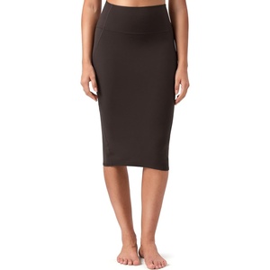 image:imageColorfulkoala Dreamlux Womens Midi Pencil Skirt  High Waist Stretch Below Knee Bodycon for Office Work amp Business CasualEspresso