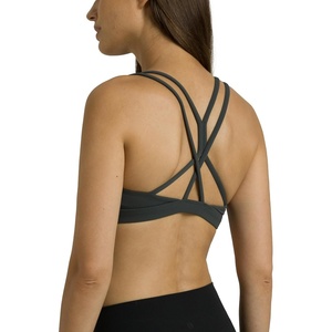 image:imageColorfulkoala Womens Dreamlux Strappy Sports Bra Crisscross Back Yoga Tops with Molded Foam Cups