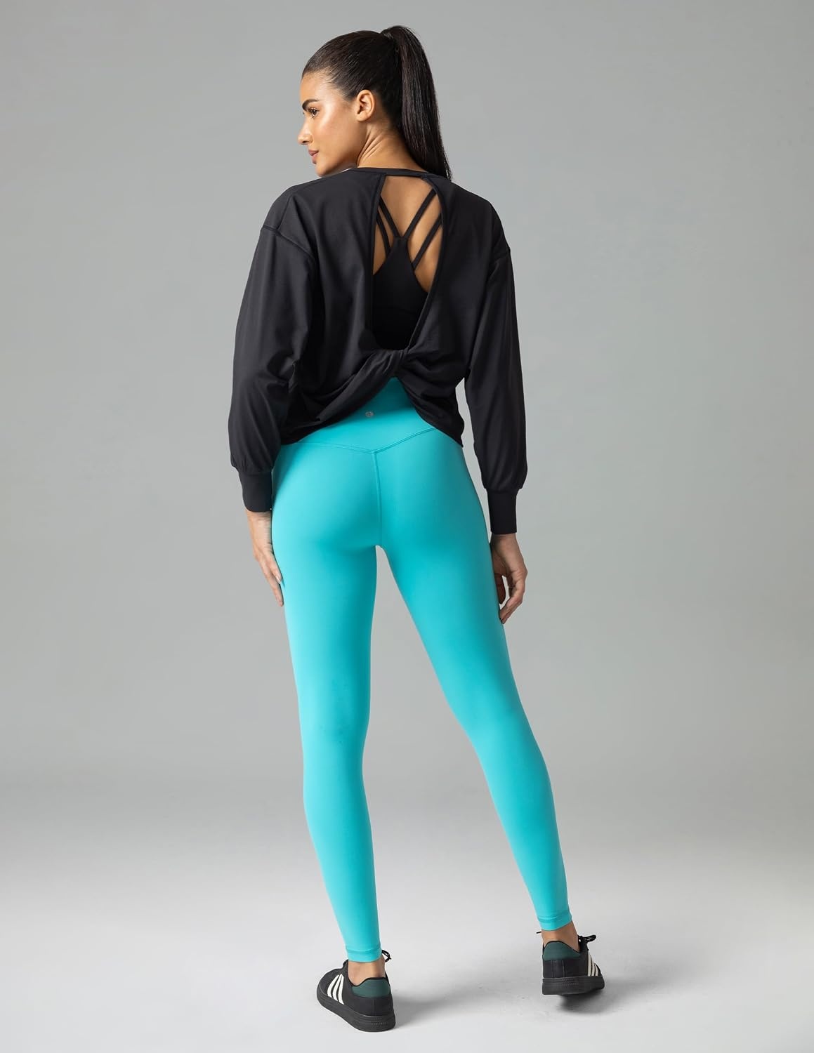 image:imageColorfulkoala Long Sleeve Shirts for Women Oversized Crew Neck Tops Casual Workout Fashion TShirtsBlack