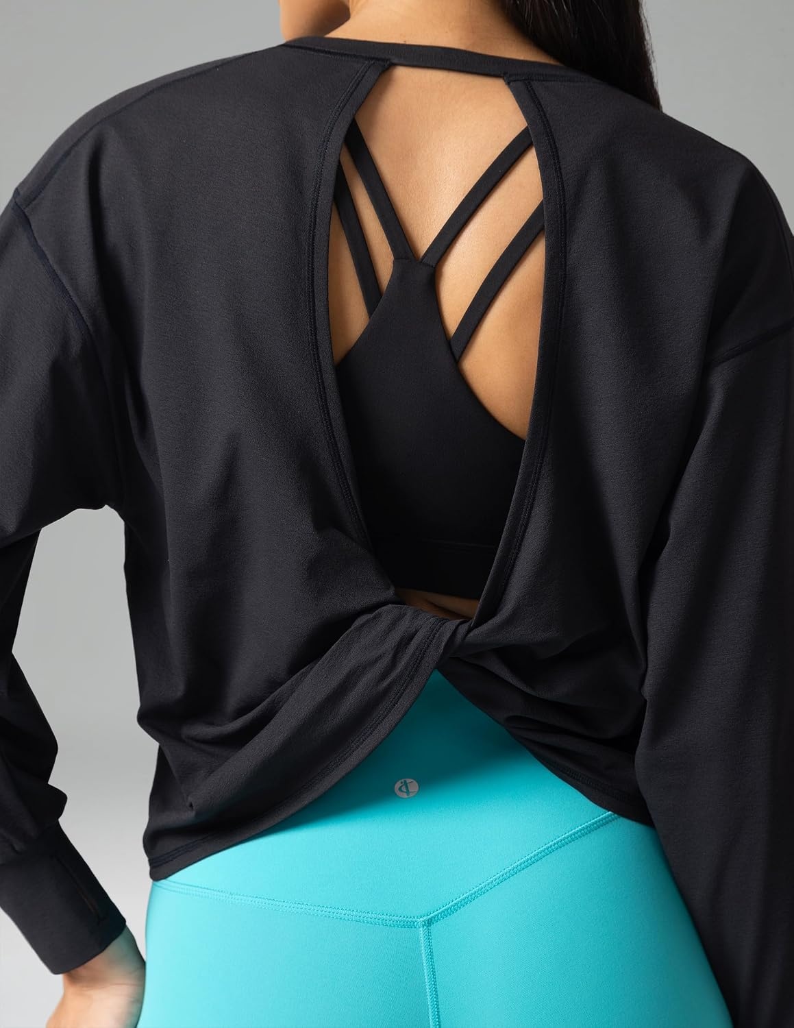 image:imageColorfulkoala Long Sleeve Shirts for Women Oversized Crew Neck Tops Casual Workout Fashion TShirtsBlack