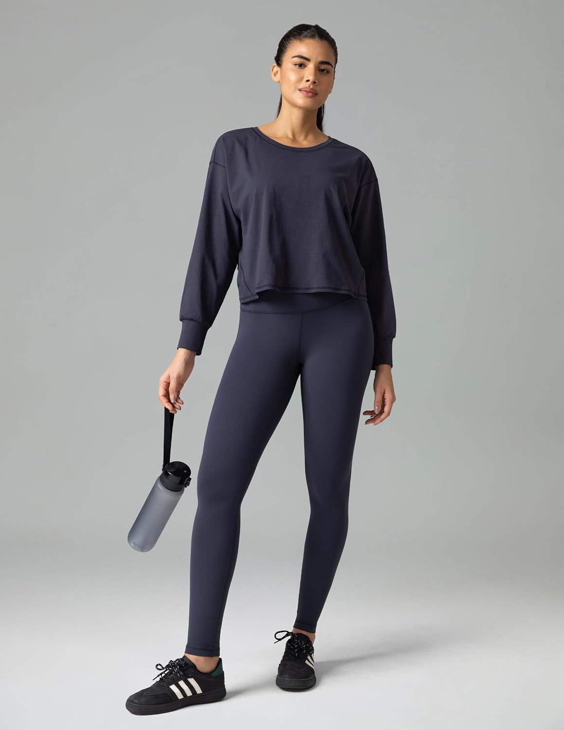 image:imageColorfulkoala Long Sleeve Shirts for Women Oversized Crew Neck Tops Casual Workout Fashion TShirtsBlue Ink