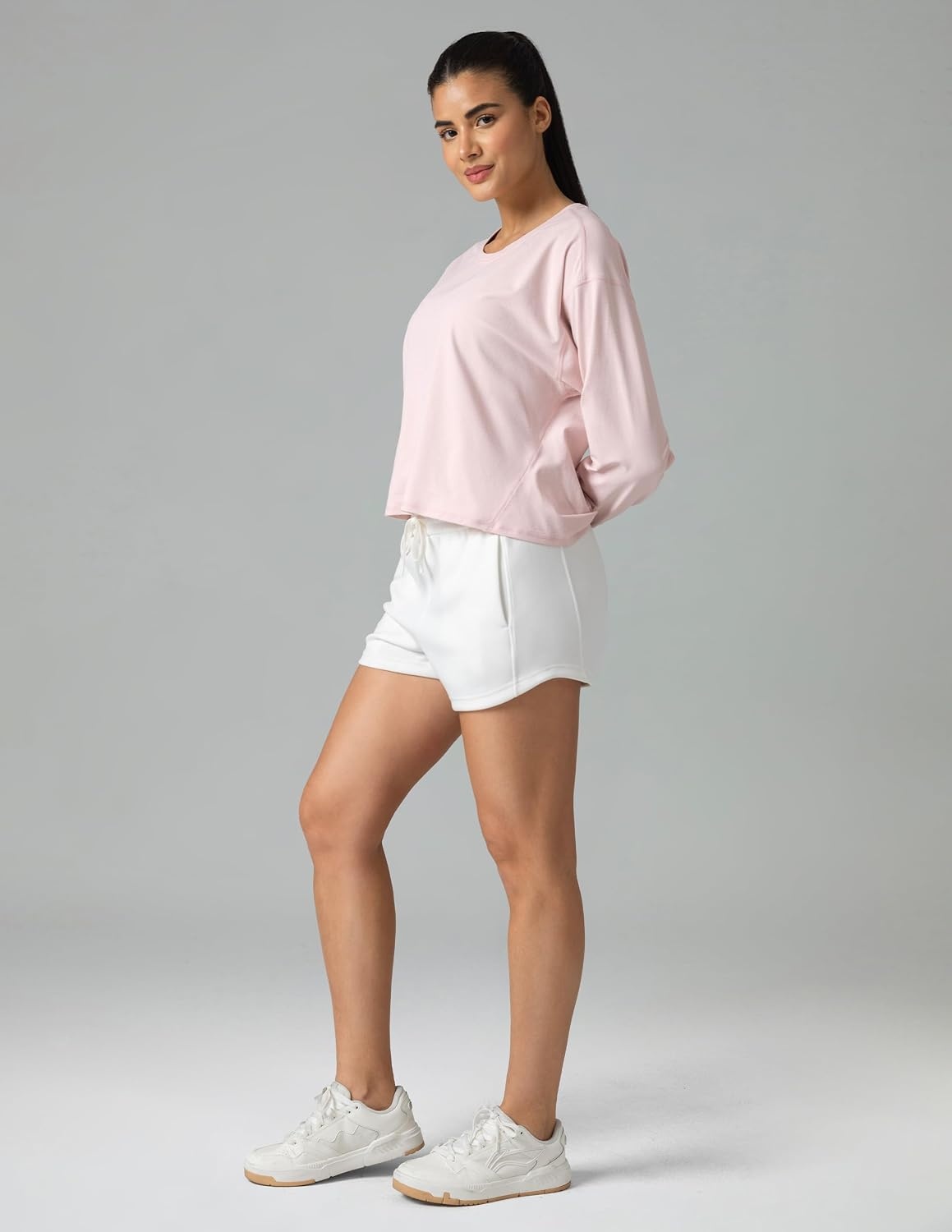 image:imageColorfulkoala Long Sleeve Shirts for Women Oversized Crew Neck Tops Casual Workout Fashion TShirtsMarshmallow Pink