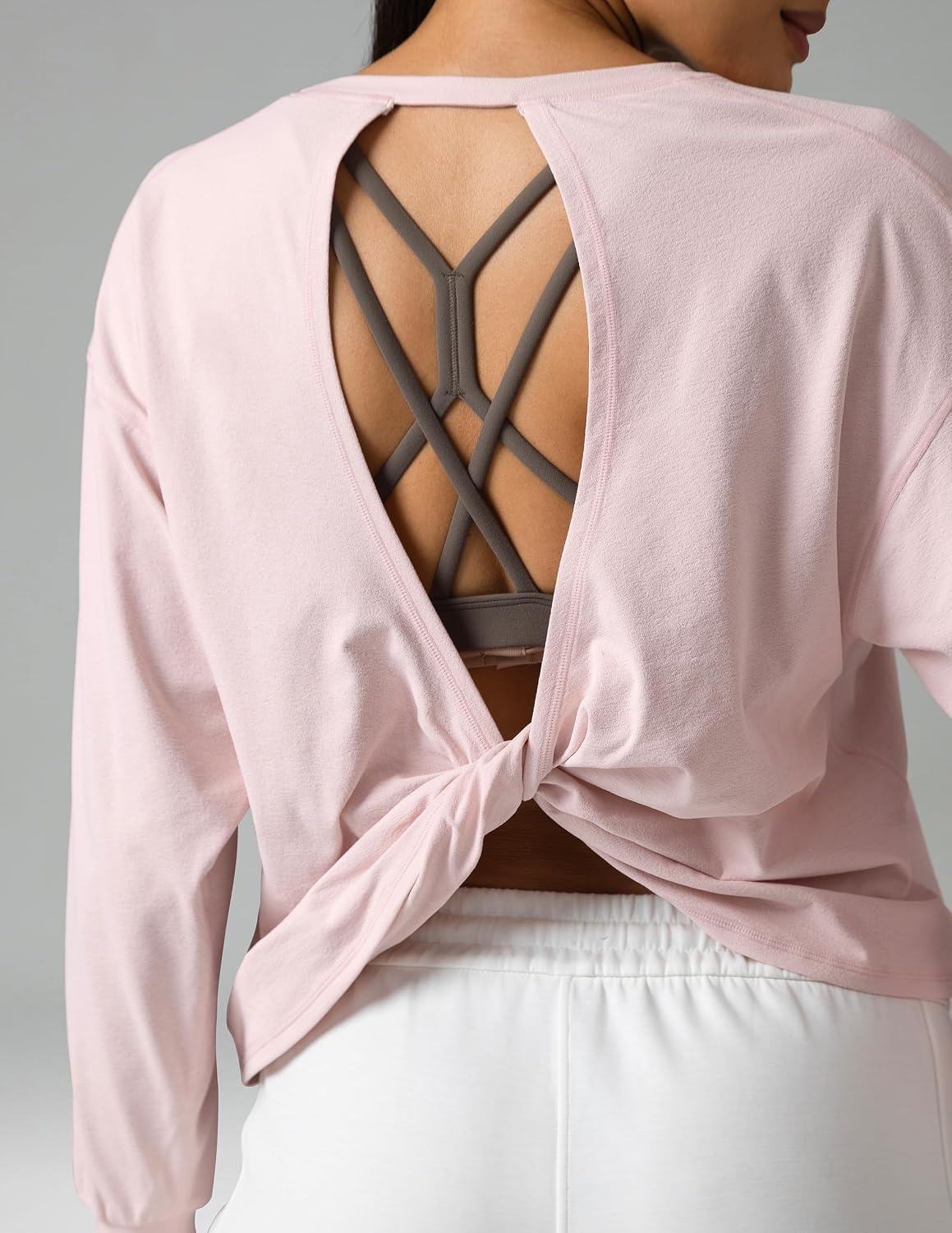 image:imageColorfulkoala Long Sleeve Shirts for Women Oversized Crew Neck Tops Casual Workout Fashion TShirtsMarshmallow Pink
