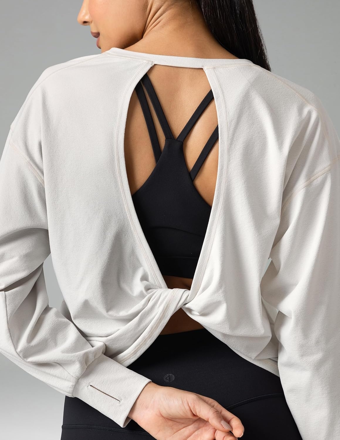 image:imageColorfulkoala Long Sleeve Shirts for Women Oversized Crew Neck Tops Casual Workout Fashion TShirtsNatural