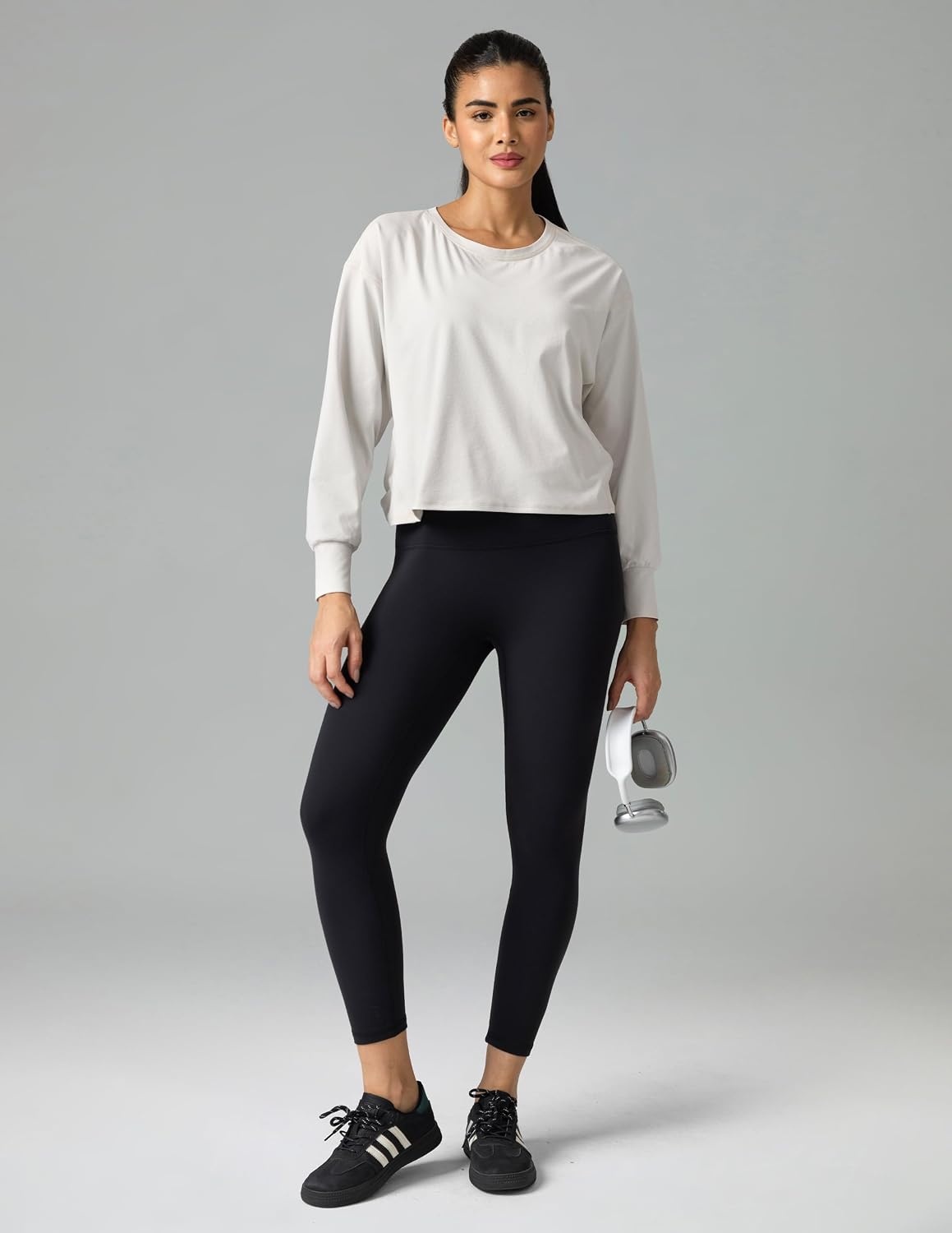 image:imageColorfulkoala Long Sleeve Shirts for Women Oversized Crew Neck Tops Casual Workout Fashion TShirtsNatural