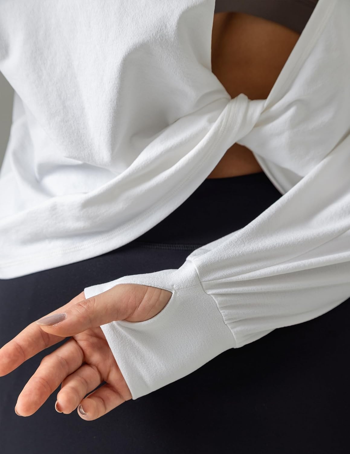 image:imageColorfulkoala Long Sleeve Shirts for Women Oversized Crew Neck Tops Casual Workout Fashion TShirtsWhite