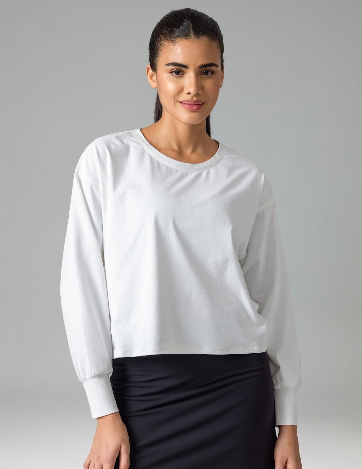 image:imageColorfulkoala Long Sleeve Shirts for Women Oversized Crew Neck Tops Casual Workout Fashion TShirtsWhite