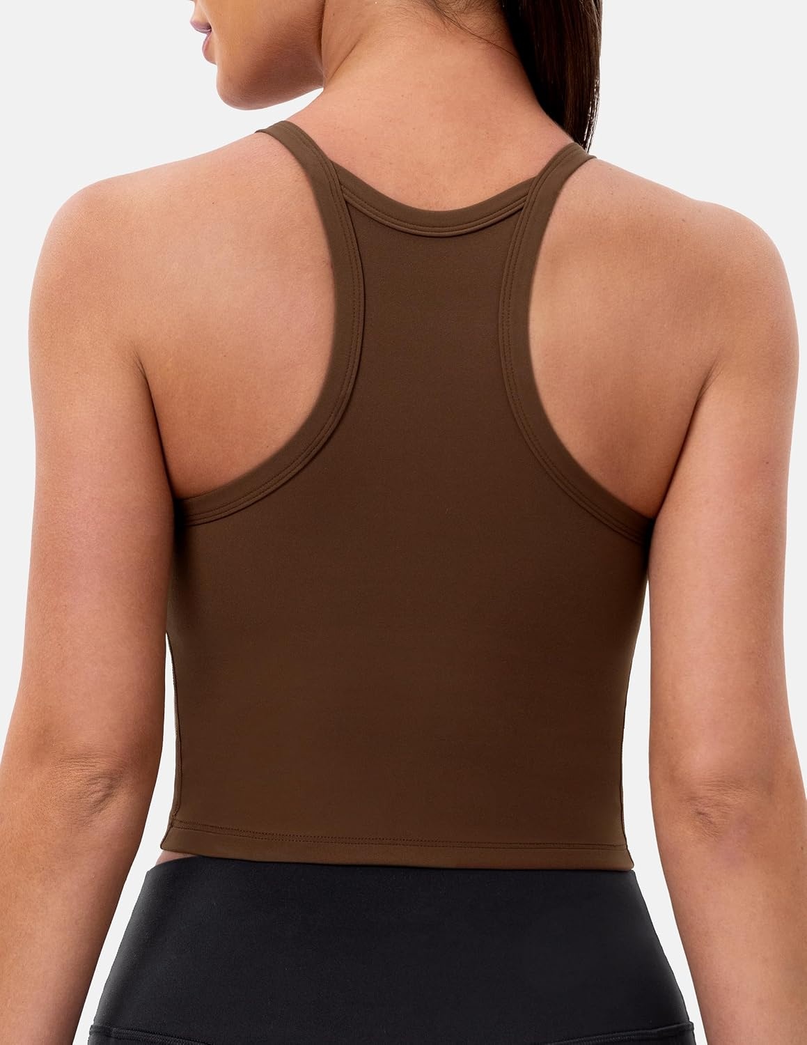 image:imageColorfulkoala Sculptiva Built in Bra Tank Tops for Women Racerback Padded Sleeveless Camisole Casual Workout Yoga TopsCocoa