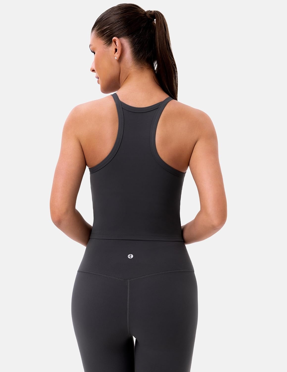image:imageColorfulkoala Sculptiva Built in Bra Tank Tops for Women Racerback Padded Sleeveless Camisole Casual Workout Yoga TopsDark Carobon