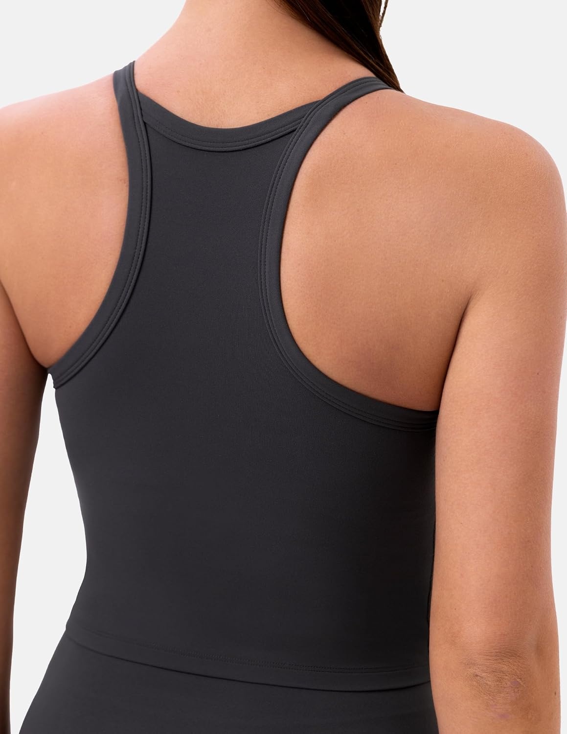 image:imageColorfulkoala Sculptiva Built in Bra Tank Tops for Women Racerback Padded Sleeveless Camisole Casual Workout Yoga TopsDark Carobon