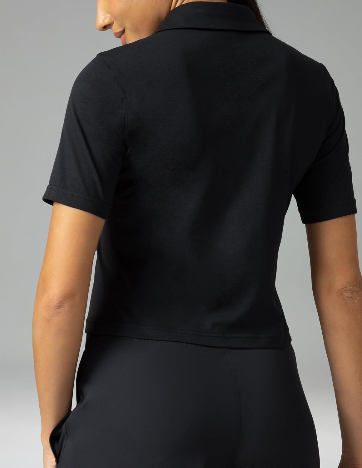 image:imageColorfulkoala Sorona Womens Short Sleeve Golf Polo Shirts Collared V Neck Quick Dry Tennis Workout Tops Moisture WickingBlack