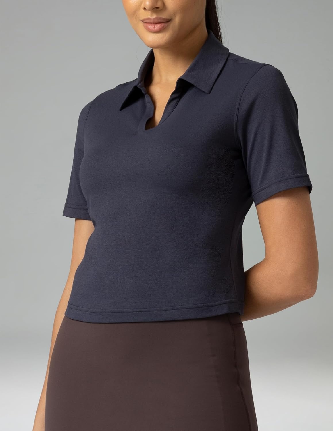 image:imageColorfulkoala Sorona Womens Short Sleeve Golf Polo Shirts Collared V Neck Quick Dry Tennis Workout Tops Moisture WickingBlue Ink