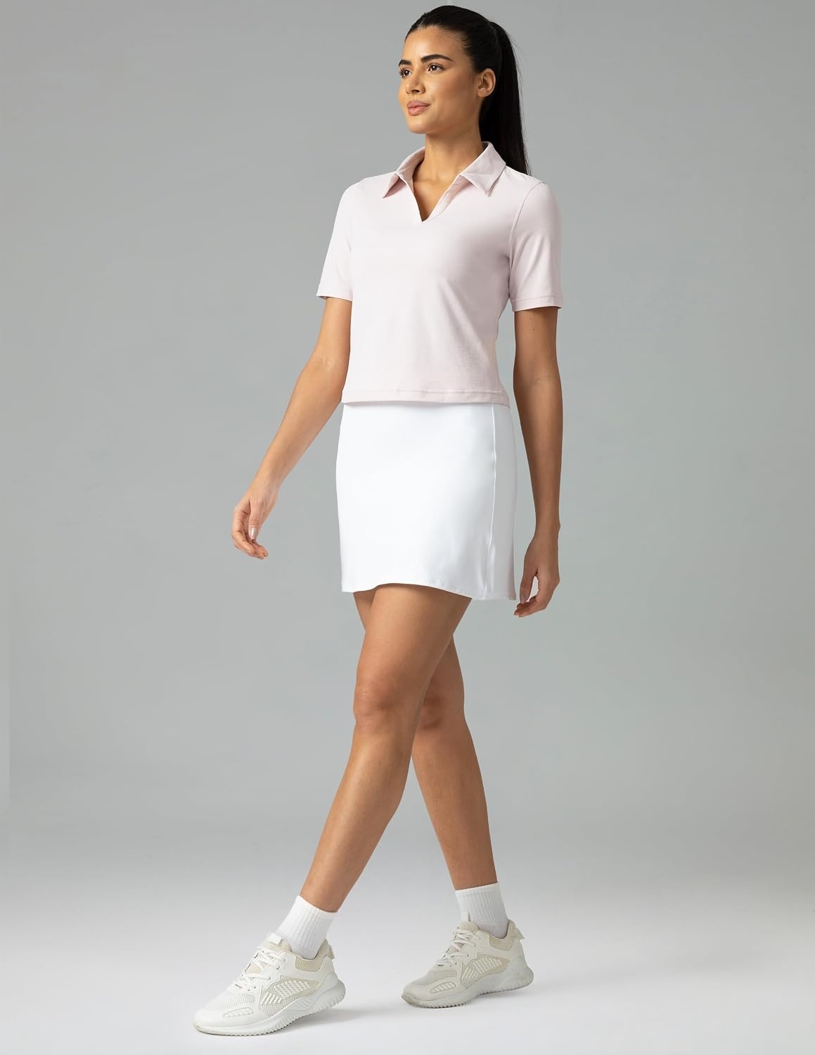 image:imageColorfulkoala Sorona Womens Short Sleeve Golf Polo Shirts Collared V Neck Quick Dry Tennis Workout Tops Moisture WickingMarshmallow Pink