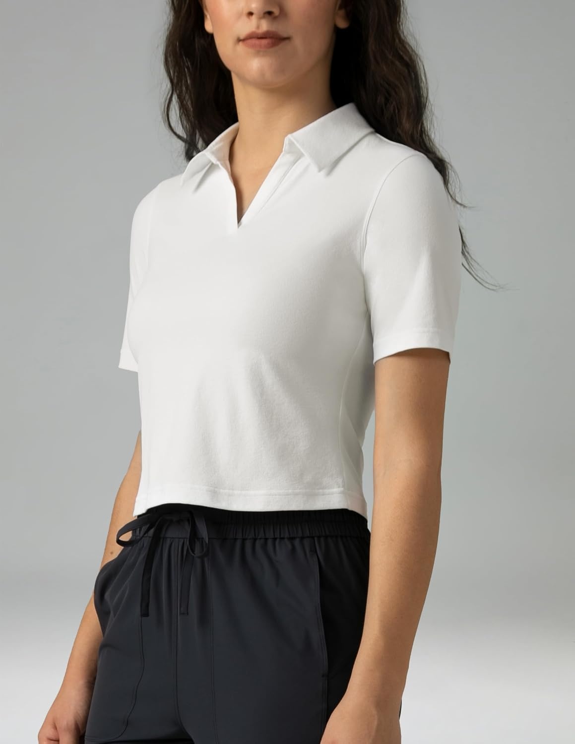 image:imageColorfulkoala Sorona Womens Short Sleeve Golf Polo Shirts Collared V Neck Quick Dry Tennis Workout Tops Moisture WickingWhite