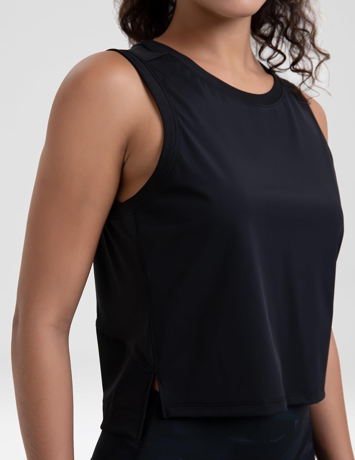 image:imageColorfulkoala Womens Breezy Mesh Back Muscle Tank Loose Fit Workout TopsBlack