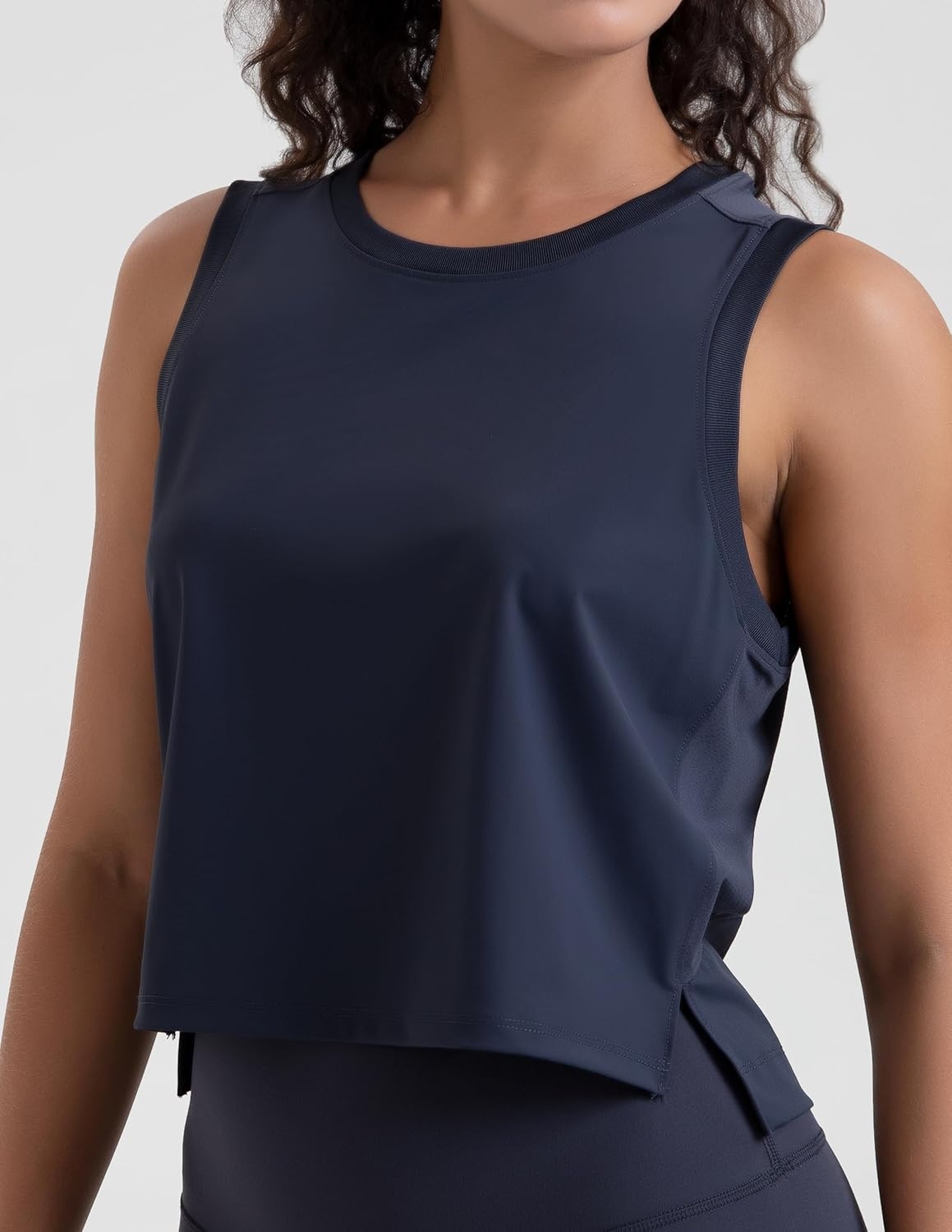 image:imageColorfulkoala Womens Breezy Mesh Back Muscle Tank Loose Fit Workout TopsBlue Ink