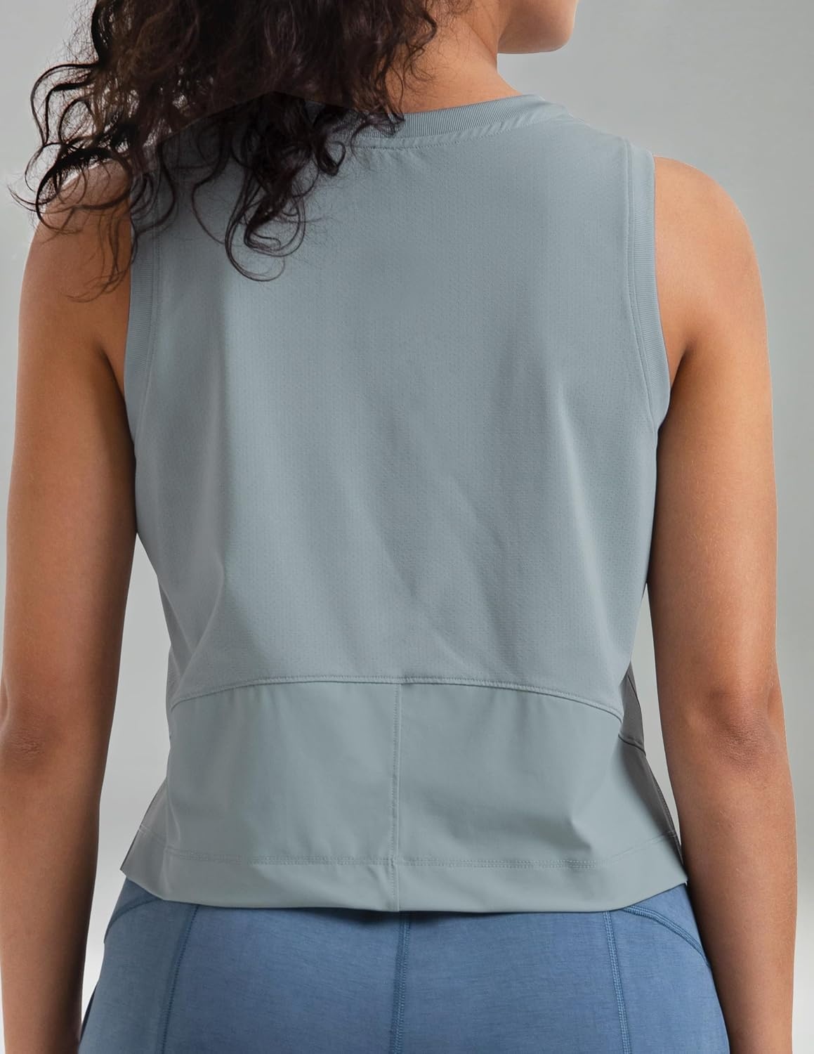 image:imageColorfulkoala Womens Breezy Mesh Back Muscle Tank Loose Fit Workout TopsFaded Denim