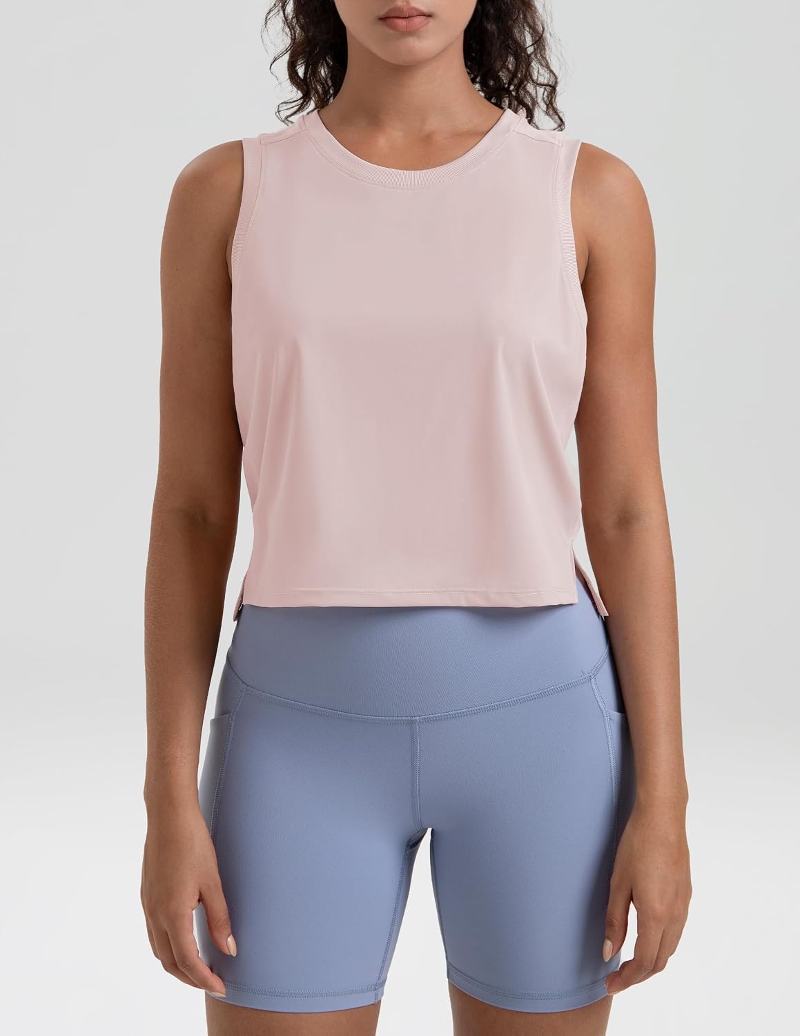 image:imageColorfulkoala Womens Breezy Mesh Back Muscle Tank Loose Fit Workout TopsIcy Pink