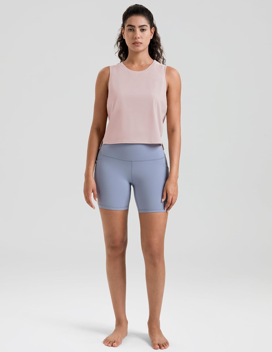 image:imageColorfulkoala Womens Breezy Mesh Back Muscle Tank Loose Fit Workout TopsIcy Pink