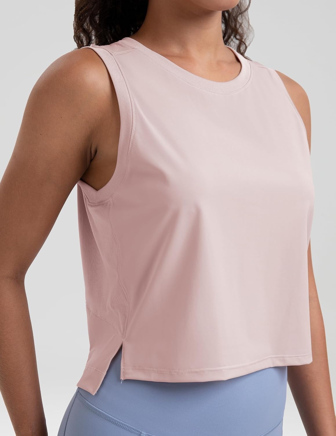image:imageColorfulkoala Womens Breezy Mesh Back Muscle Tank Loose Fit Workout TopsIcy Pink